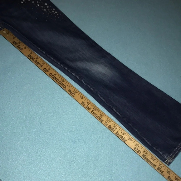 OLD NAVY boot-cut embellished blue jeans adjustable waistband size 8 - Picture 5 of 5